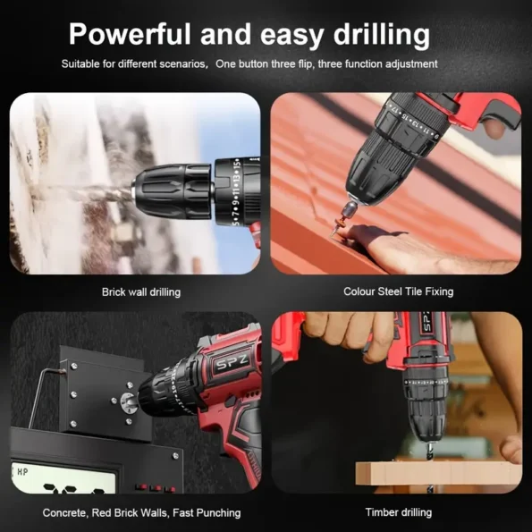 🔥today only sale 🔥36V Cordless Electric Drill-128 Pieces Of Home Maintenance Tool Set, Portable Tool Box And Cordless Electric Drill Are Suitable For Repairing Wall Metal Wood And Car Maintenance Tool Set. - Image 5